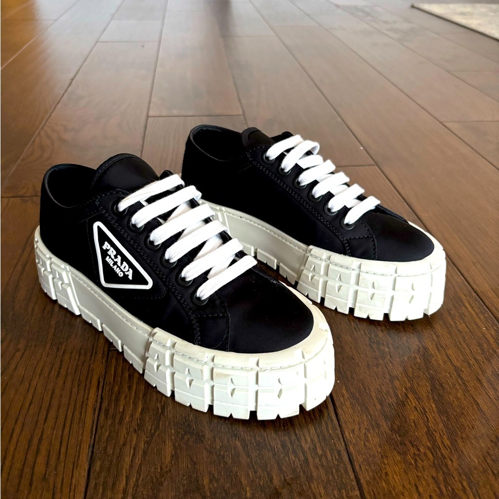 Double Wheel Re-Nylon gabardine sneakers